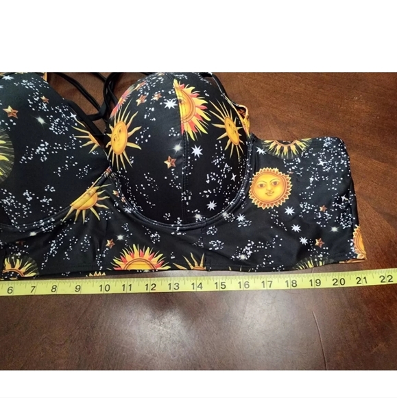 Rose Gal Sun Star Black 2 Piece Bikini High Waist Wired Rosegal Plus Size 24/5X - Picture 7 of 10